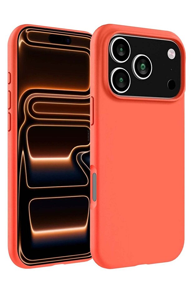 Silicone Protective Phone Case for iPhone 17 Pro - Soft Anti-Scratch Microfiber Lining Ultra Slim Drop Protection Phone Cover - Peach