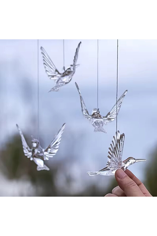 4PCS Bird Pendant 4 pieces, exquisite bird shaped ceiling decorations, bird and hummingbird decorati