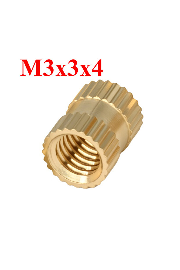 100 قطعة M3X3X4 صامولة نحاسية للحام الحراري M3*3*4، صامولة لحام حراري مخرشة بنمط مزدوج
