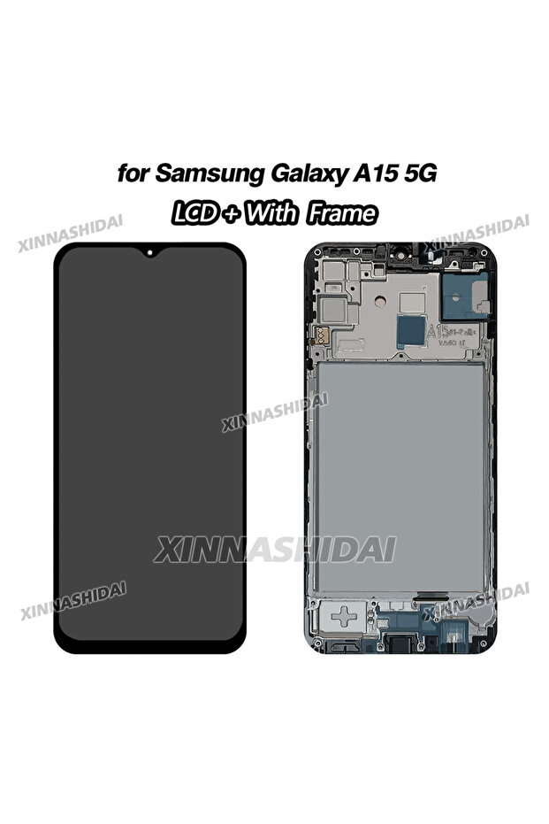 شاشة عرض جديدة مع إطار لهاتف A15 5G SM-A156B، شاشة LCD تعمل باللمس بديلة لسامسونج