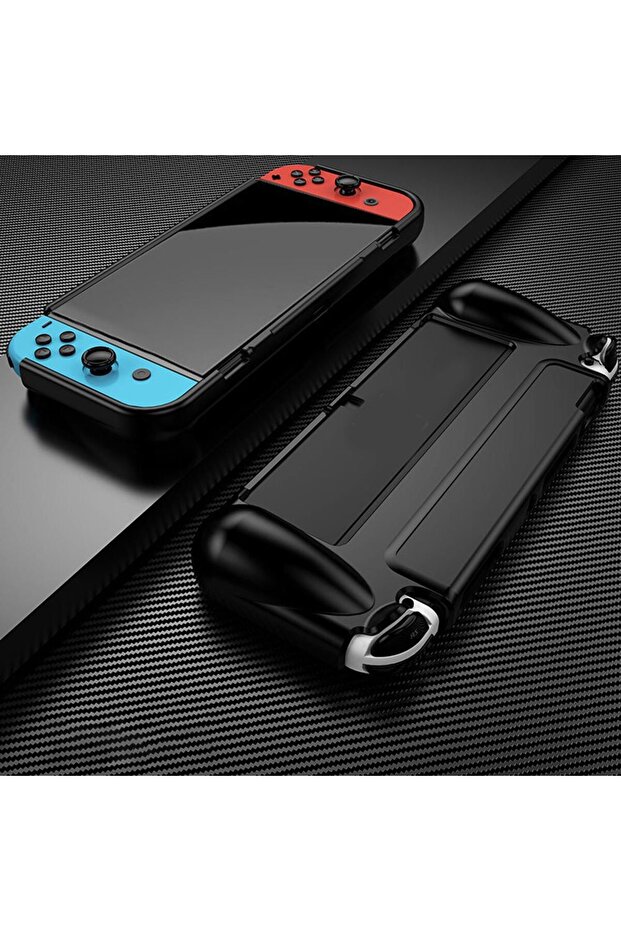 black Protective Case Silicone Soft Shell Game Skin Protective Case for Switch OLED Game Console Acc