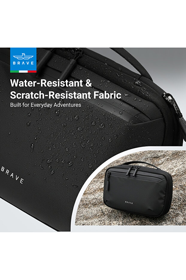 BTP-06 Tech Pouch Organizer | Water-Resistant Shockproof Travel Gadget Storage Case for Cables & Accessories – Black