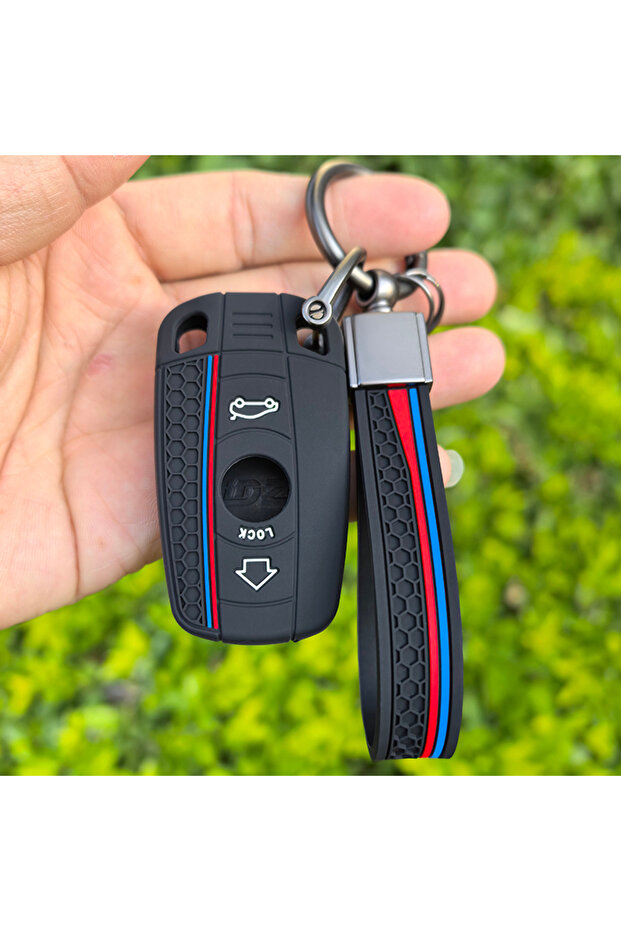 With Keychain Silicone Car Key Case Key Chain For BMW E60 E61 E70 E81 E87 E90 E91 E92 X1 X5 X3 1 3 5