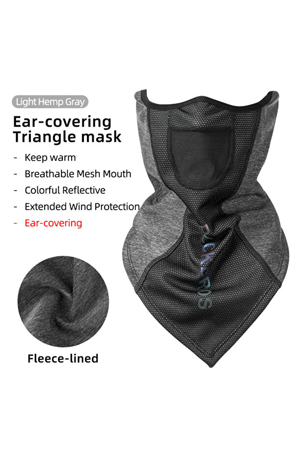 ROCKBROS One Size LF7547-2 light grey ROCKBROS Winter Warm Bike Full Face Mask Breathable Windproof