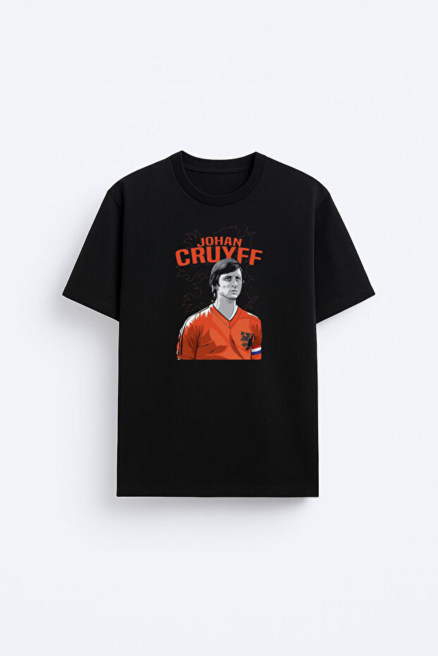 Johan Cruyff Printed Cotton Fabric Black T-Shirt T-Shirt