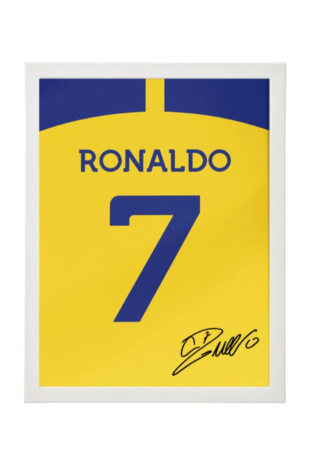 Ronaldo Al Nassr FC Autographed Jersey Poster with Frame 30x40cm