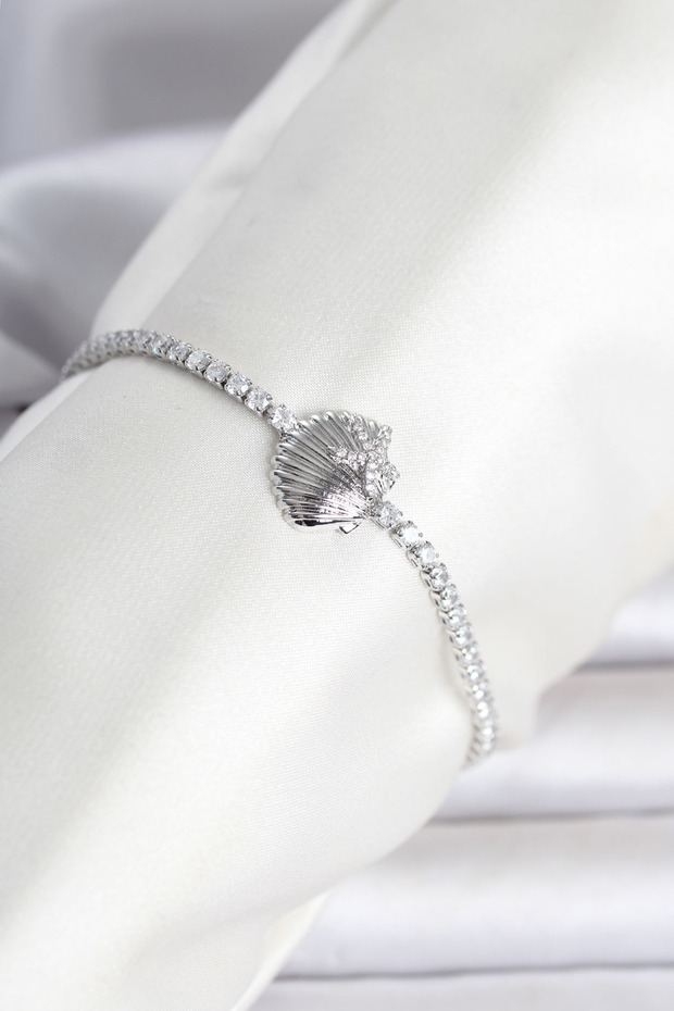 Brass Silver Color Sea Shell Model Waterway Women's Bracelet