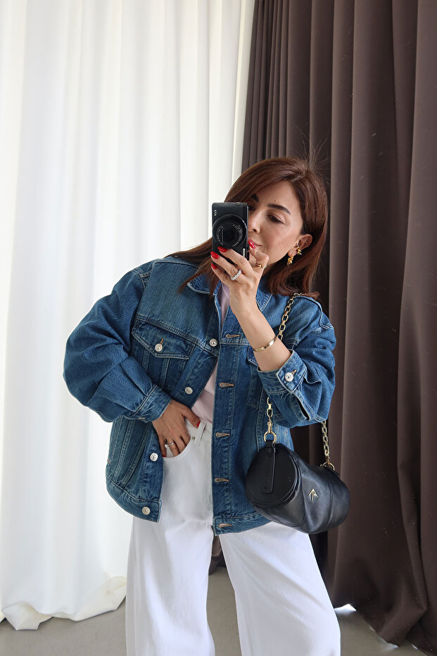 Double Pocket Basic Denim Jacket - 1