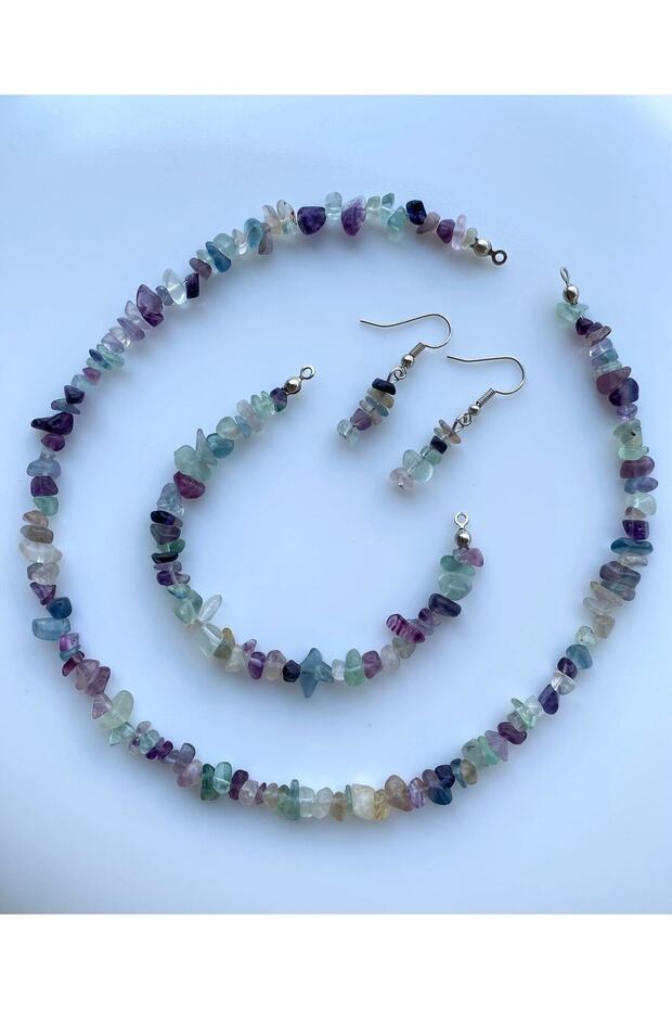 Fluorite Kırıktaş Natural Stone Set