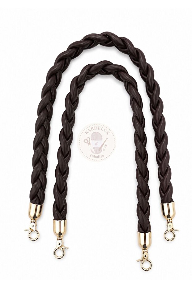 58 cm Hair Knitted Bag Handle Strap Faux Leather Bag Handle with Metal Clip
