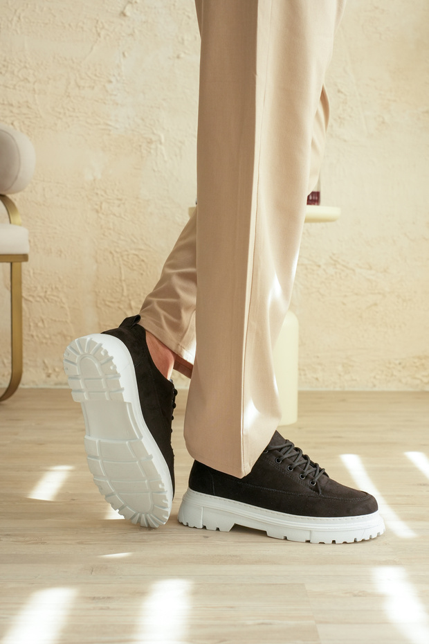Akb-702 Black Suede Casual Men's Shoes