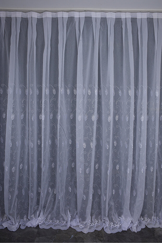 Brode 2950 Desen White Color Single Wing Ready-Made Pleated Background Curtain 300*260 cm