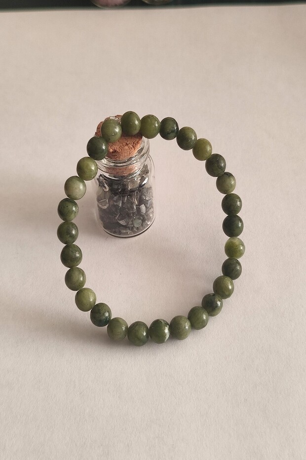 Certified 6 mm Jade Natural Stone Bracelet
