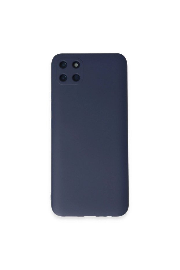 جراب Realme C11 مصنوع من السيليكون المخملي الداخلي - أزرق داكن