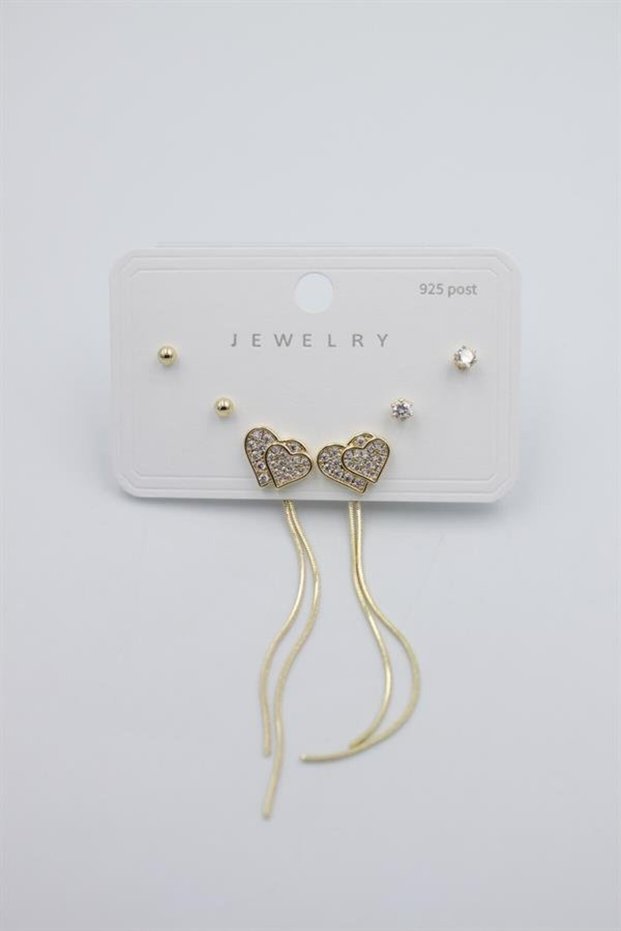 Glb-stl41414 multi-set earrings - gold