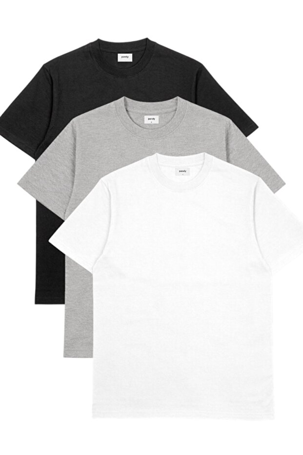 3-Pack Oversize Basic Crew Neck T-Shirt - 1