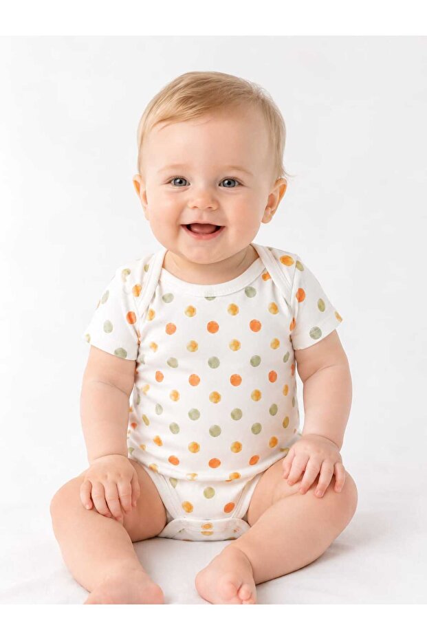Unisex Short Sleeve Snap Fastener 100% Cotton Bodysuit