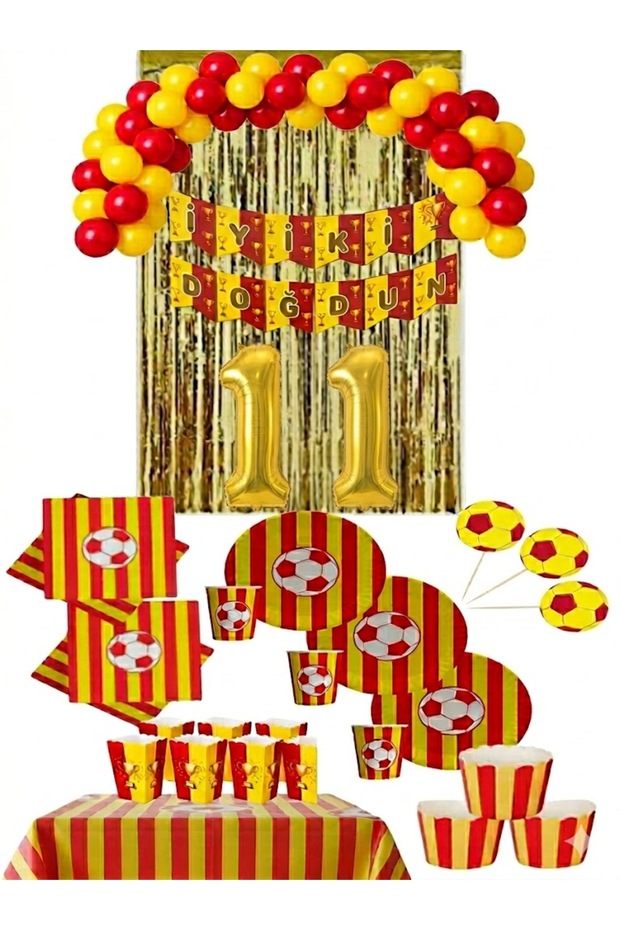 24 Person Yellow Red (Gs) Folioed Birthday Concept for 11-Year-Old Folioed Birthday Concept