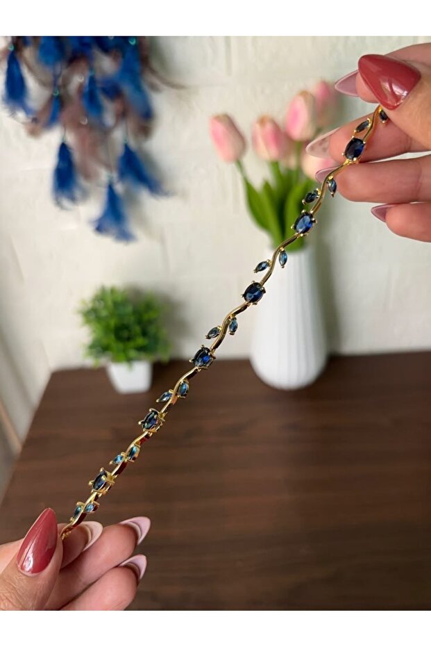 Navy Blue Steel Tulip Bracelet