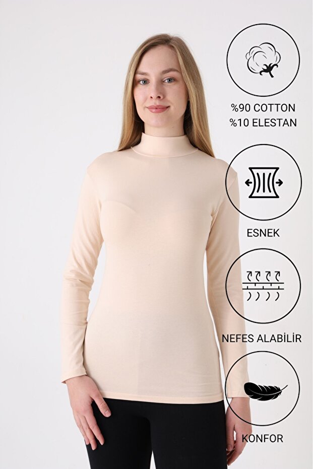 Women's Long Sleeve Hijab Bodysuit - 90% Cotton