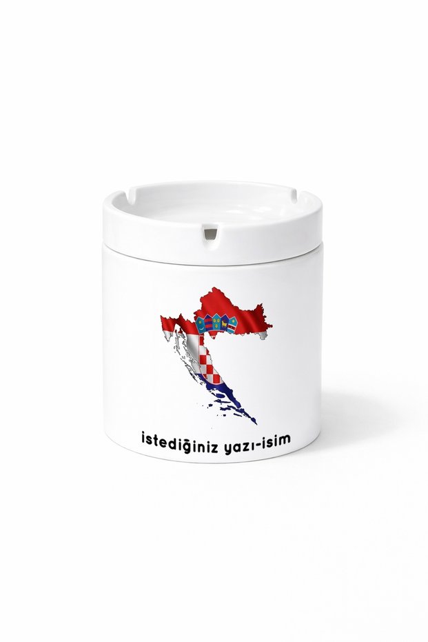 Flag Croatia Flag Croatia Drawing Country Printed Ashtray Ashtray Gift