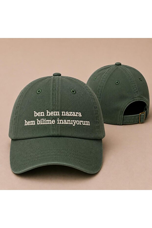 "I Believe in Both the Nazara and in Science" Embroidered Vintage Washed Baseball Cap
