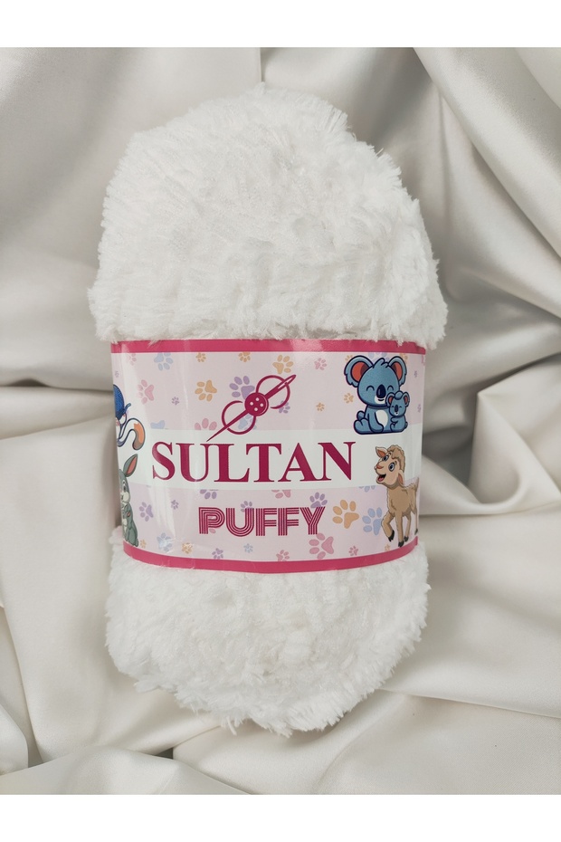 Puffy White Hand Knitting Yarn 100Gr. 100 Meters. (1 Piece) - Color: 1201