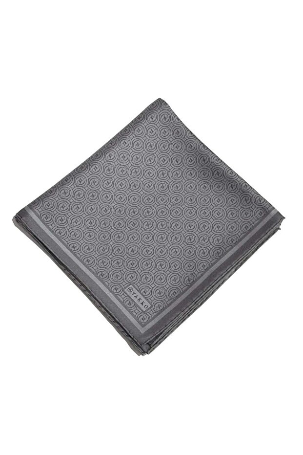 Tivil Monogram Silk Scarf 41408-Light Gray