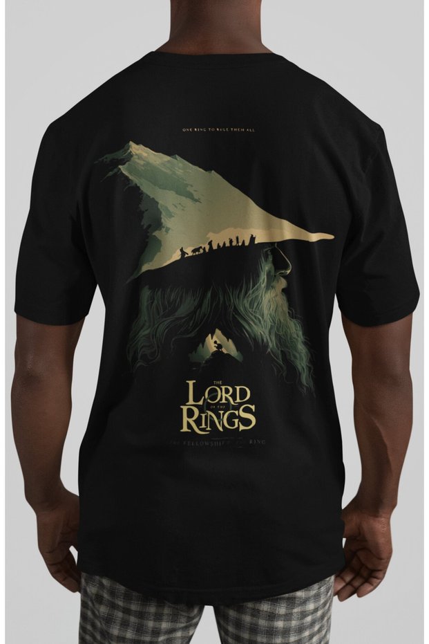 The Lord of the Rings Gandalf Back Print Unisex Oversize T-Shirt
