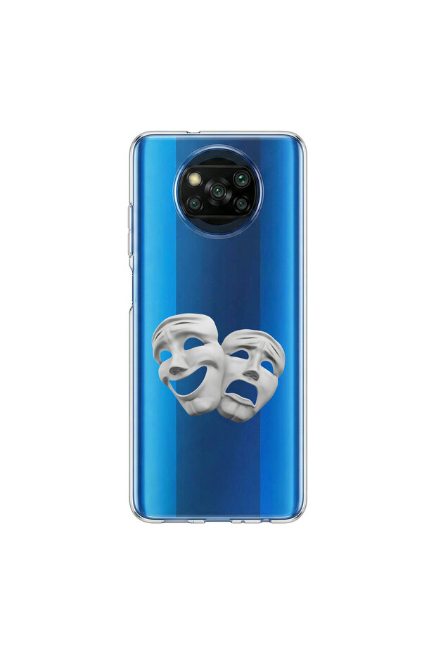 Poco X3 Nfc Compatible Aesthetic Face 6 Design Transparent Case