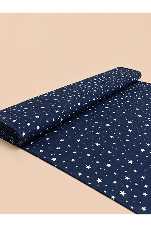 100% Cotton Patterned Poplin Fabric - Star Pattern - (50X170)