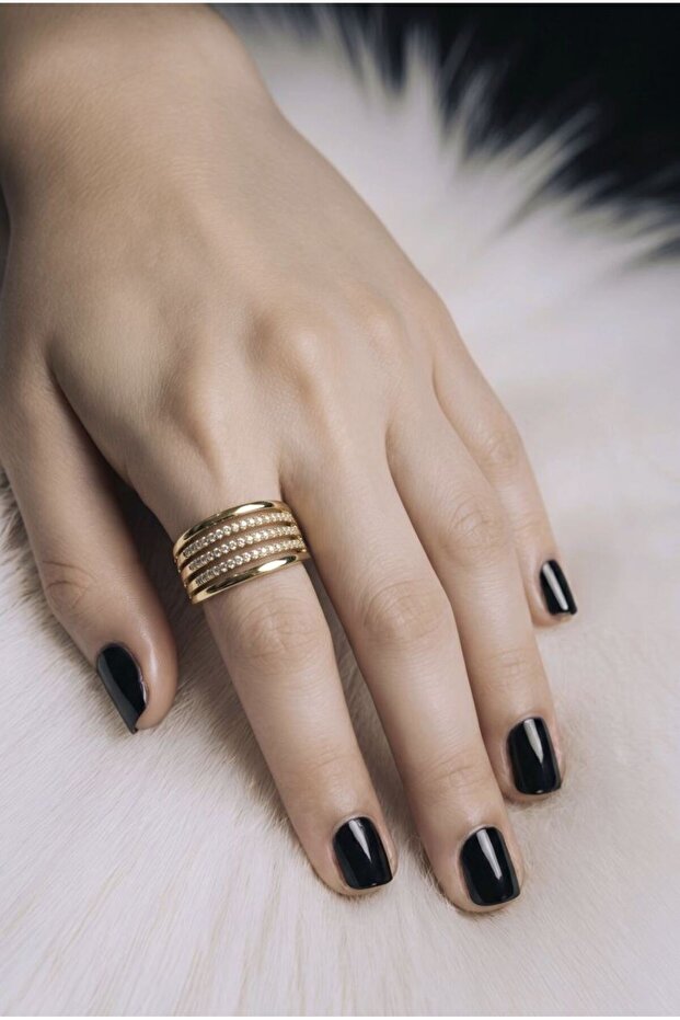 Luxury Adjustable Ring with Stone Pattern