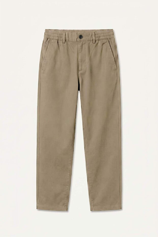 Tapered Fit Beige Trousers H8861Ax26Sm