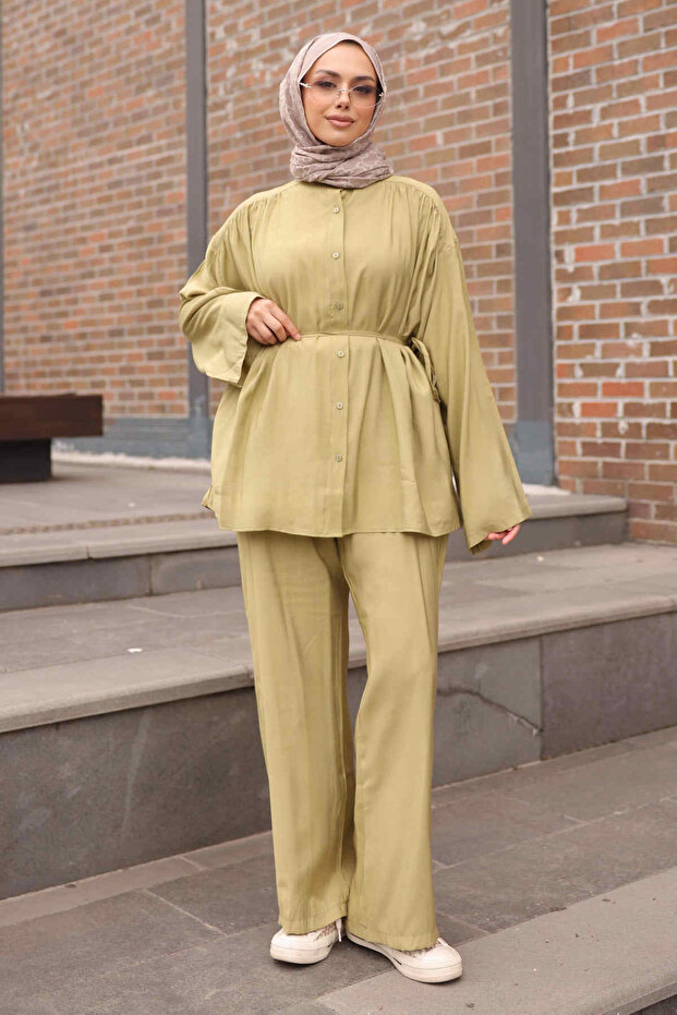 Khaki Shirt and Trousers Modal Set