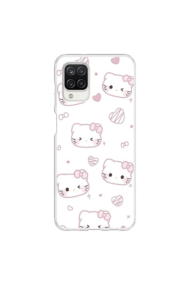 Samsung Galaxy A12 Compatible Hello Kitty Design Transparent Case