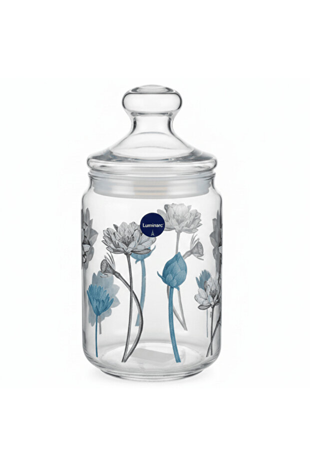 Lotus Glass Jar with Lid | 1000 ml | Airtight Storage Canister