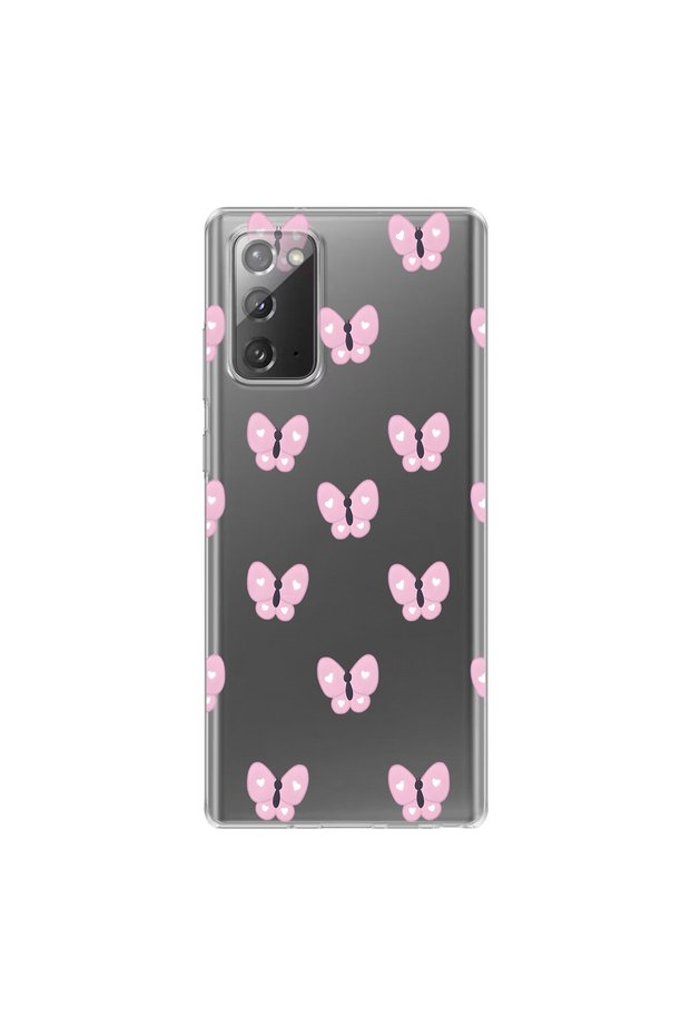 Samsung Galaxy Note 20 Compatible Butterfly 2 Design Transparent Case