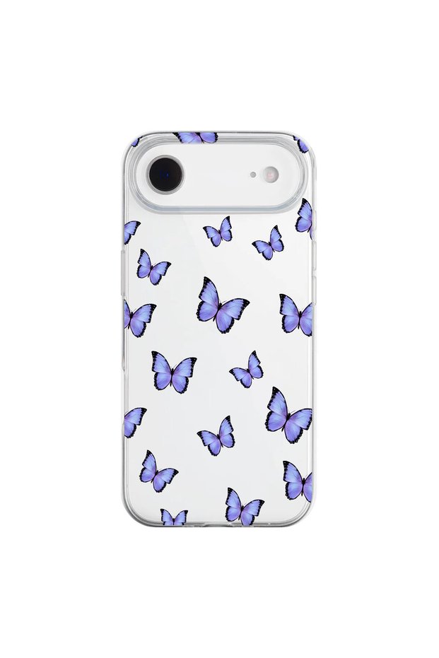 iPhone 17 Air Compatible Butterfly 4 Design Transparent Case