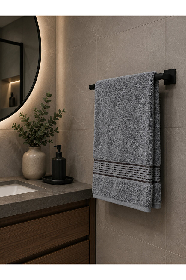50X90 Gray Hand and Face Towel Soft Textured High Absorbent Towel