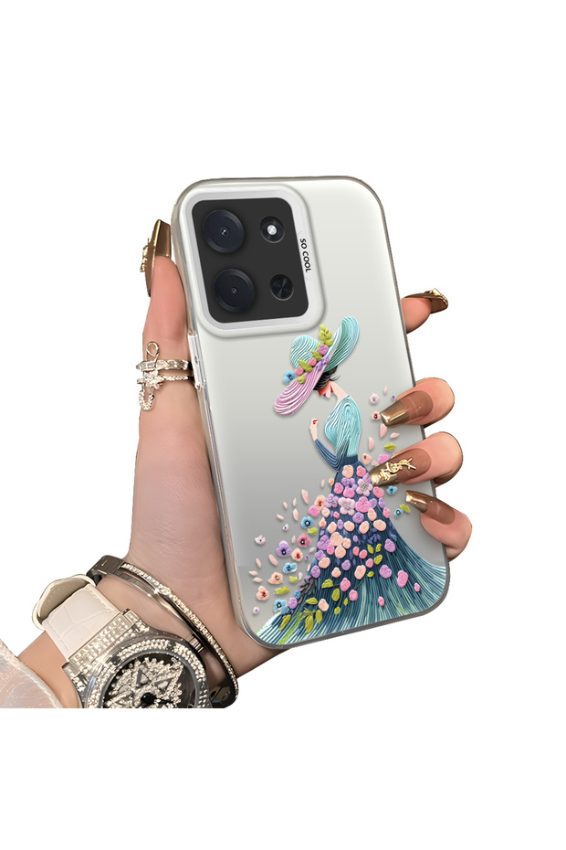 Mi 14t 5g Compatible Silicone Edge Hard Back Case Couple Phone Case Beautiful Girl Patterned