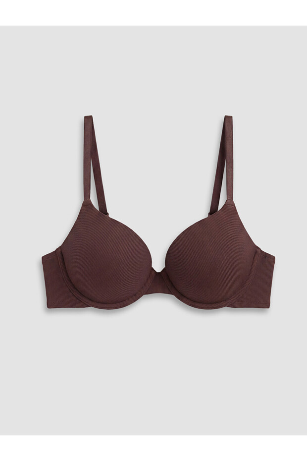 Rmz Gi̇yi̇m Farkiyla Underwire Non-Padded Ribbed T-Shirt Bra