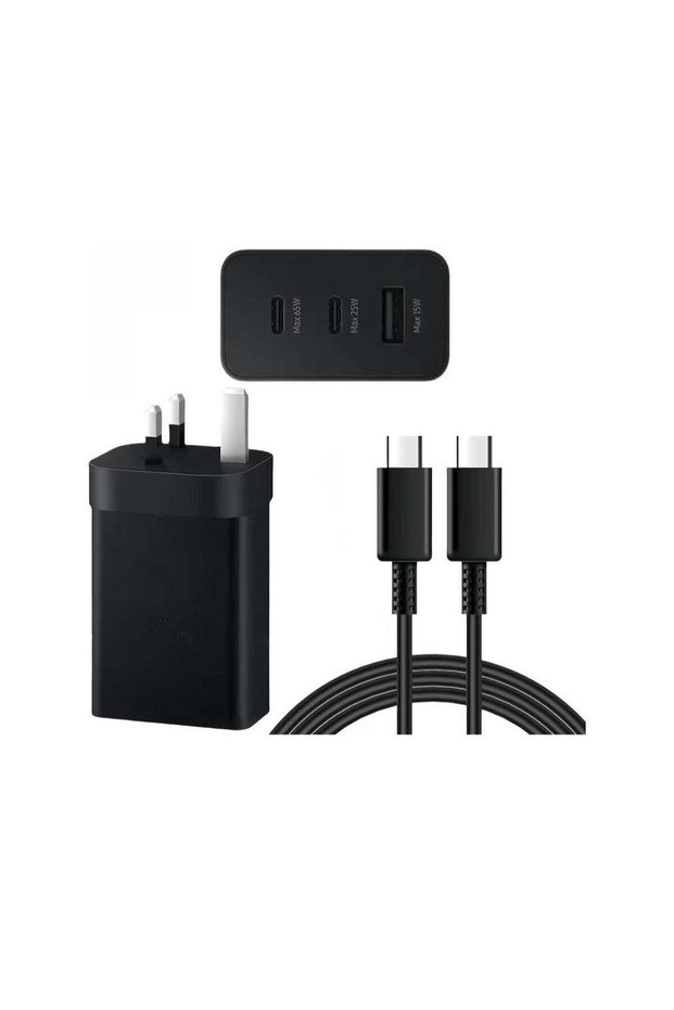 Samsung 65W Power Adapter Fast Charger Dual Type-C & USB-A Ports for Smartphones &LAPTOP (ORIGINAL)