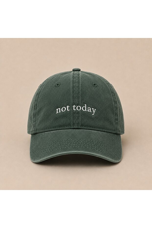 Custom Design Embroidery: Minimal "Not Today" (Not Today) Embroidered with Premium Thread That Won'T Fade or Come Apart.