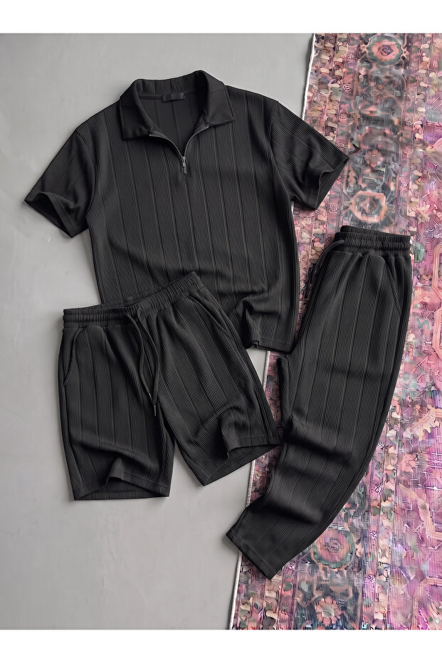 Men's T-Shirt Shorts and Sweatpants 3-Piece Set Summer Regular