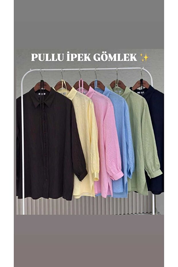 Pullu İpek Gömlek 2043