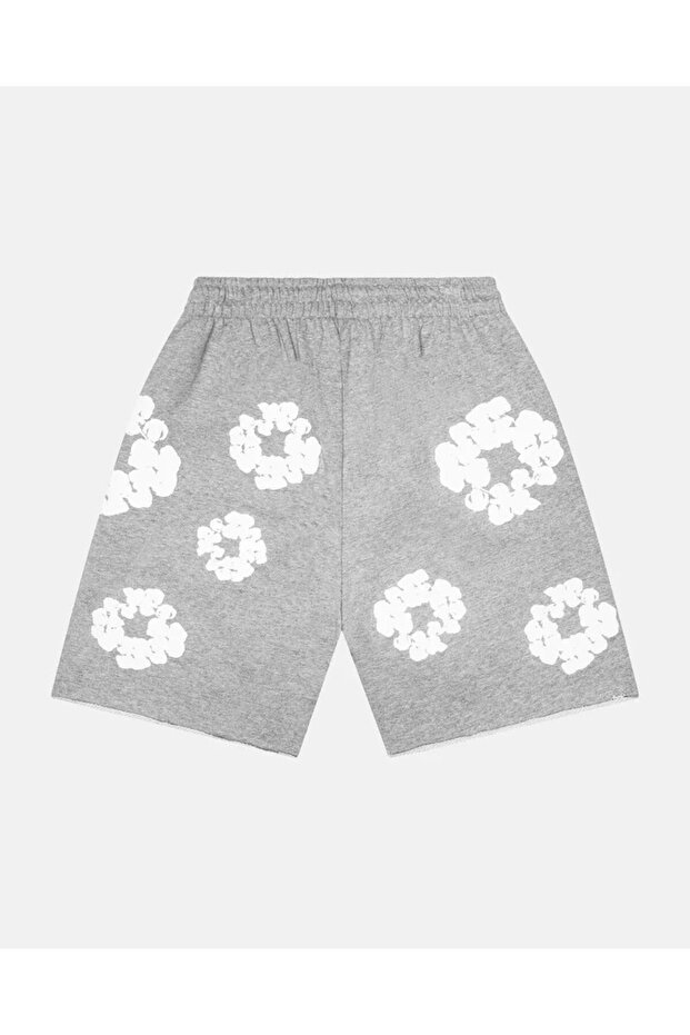 Oversize Shorts - 3D Puff Fluffy Floral Printed Cotton Shorts