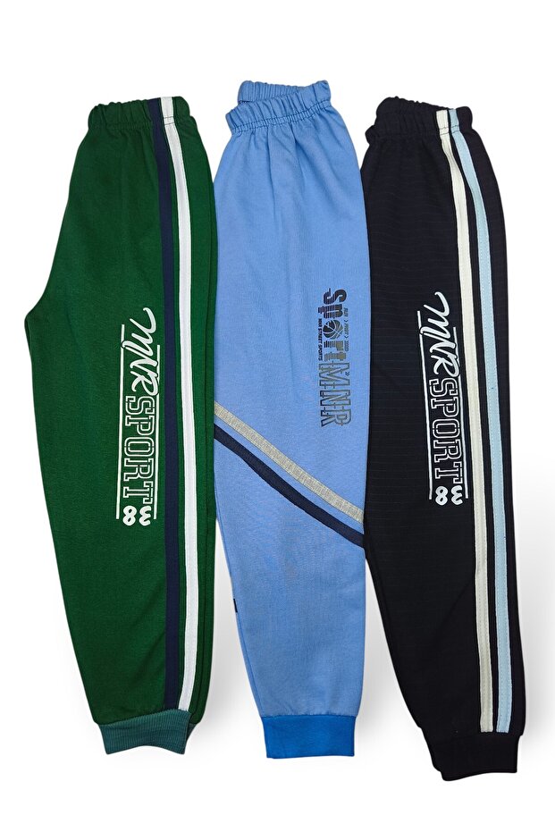 Children's Boys' Sweatpants with Stripes, Set of 3
