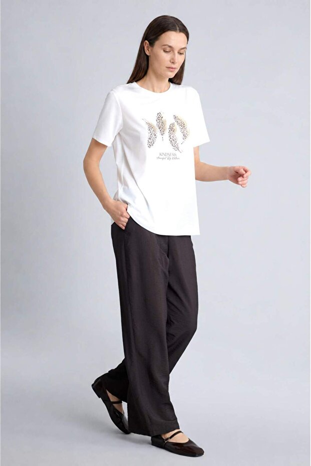 Straight Fit Flat Leg Brown Trousers H7791Ax26Sm