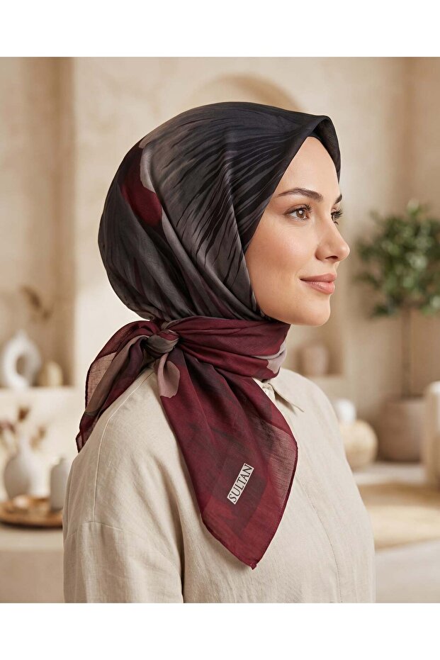 وشاح سلطان من القطن الطازج - نمط الورد الياباني - SFE026-07