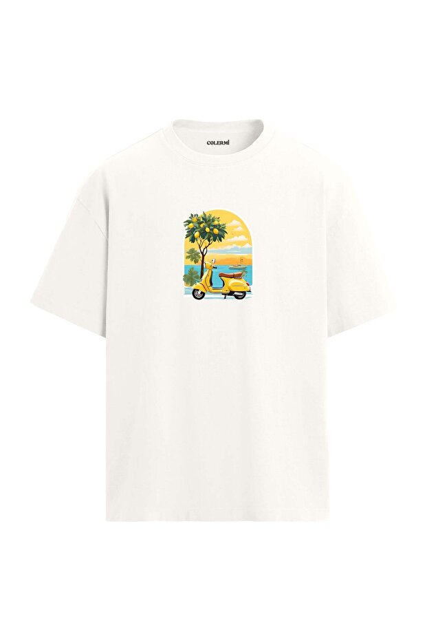 Lemon Vespa Summer Design Oversize T-Shirt